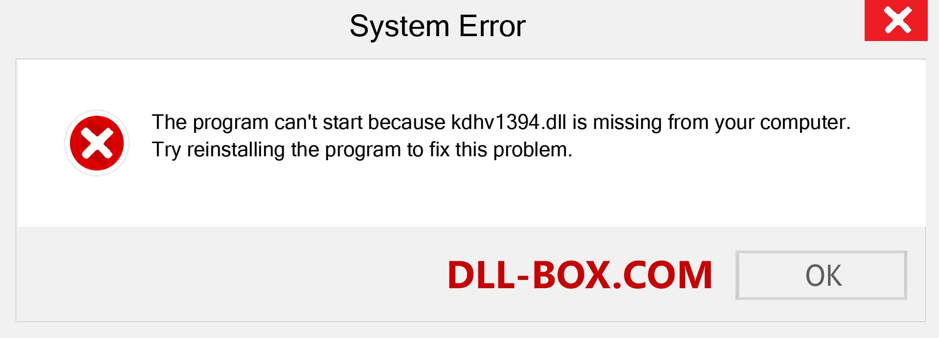  kdhv1394.dll file is missing?. Download for Windows 7, 8, 10 - Fix  kdhv1394 dll Missing Error on Windows, photos, images